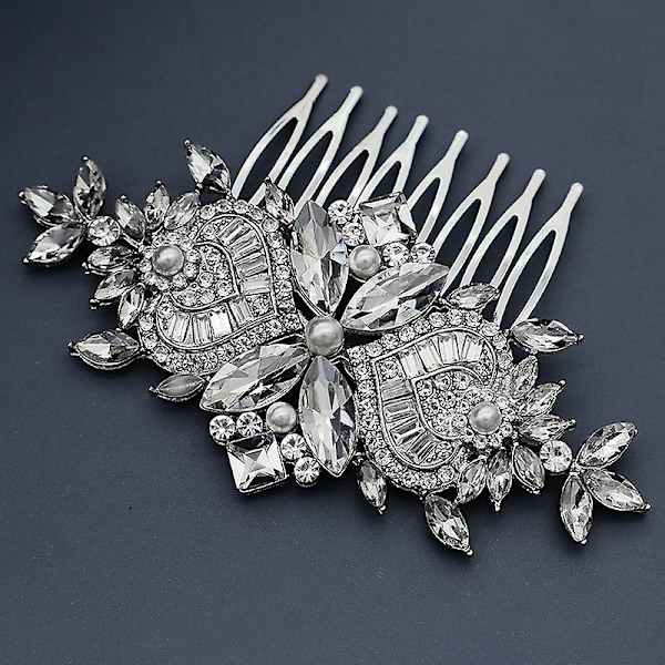 Rhinestone Hair Comb 8-tands Design Hår Side Comb Mode Glänsande legering Håraccessoarer för kvinnor Gold