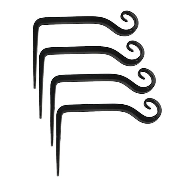 Kasvien pidike Kukat Ripustusteline Rautainen seinäkoukku Kukat Ripustettava seinäteline Koukut istutuskoneisiin Lintujen syöttölaitteet Lyhty Tuulikellot Seinävalot 4pcs Black
