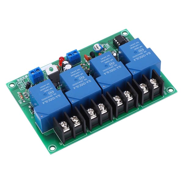 Power Time Sequence Board 4-kanals justerbar sekvensiell kontrollmodul 30A 0,5-4s