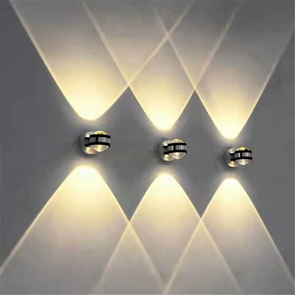 LED væglampe dobbeltsidet krystal op og ned væglampe aluminium indendørs belysning væglampe (varm hvid 6W)
