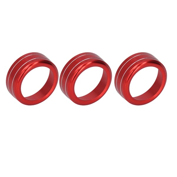 3 stk AC Switch Knap Ring Cover Trim Rød Centerkonsol Interiørtilbehør Udskiftning til Mazda 3 6