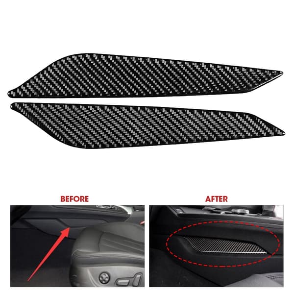 2 st Kolfiber Bil Mittkonsol Växel Sida Panel Trim Dekal Passar Audi A4 B9 2017-2019