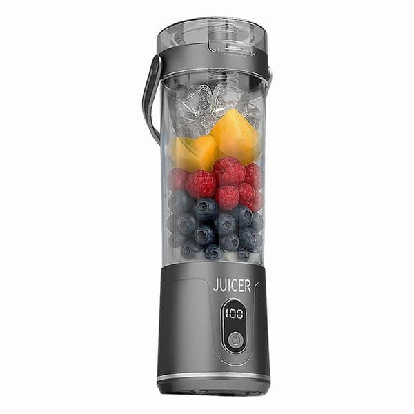 Bærbar blender til shakes med digitalt display – ideel til udendørs brug Grey