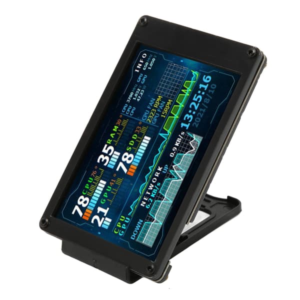 3,5 tums IPS USB Mini-skärm CPU GPU RAM Temperaturdataövervakning PC-sensorpaneldisplay med 4-polig moderkortskabel