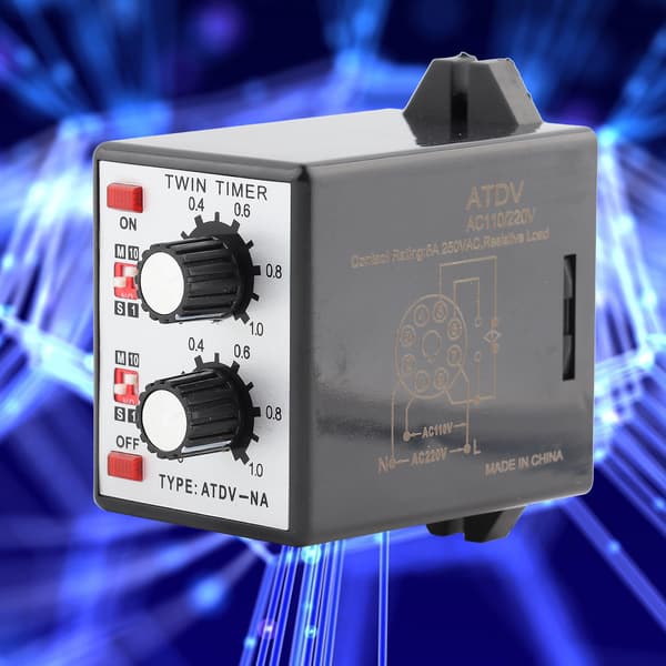 Vred Kontroll Dobbel Timer Relé MultiSection ATDVNA AC110V 220V Tidsbryter