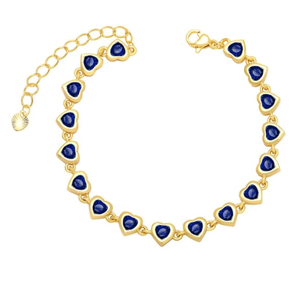 Armbånd Vintage Zircon Heart Stud Fashion smykker Ac8821 Blue