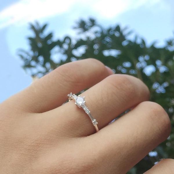 Kvinder Mode Rhinestone Indlagt Bryllup Engagement Finger Ring Smykker Gave Rose Golden Us9