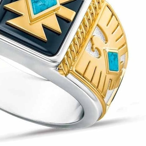 Snidade Knuckle Rings Totem Antik Golden Creative Eagle Snidade Symbol Ring för vardagen US 7