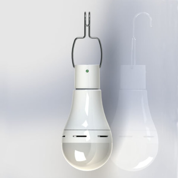 Solar glödlampa, justerbar ljusstyrka på 3 nivåer, DC 5-6V 7W, 20 LED