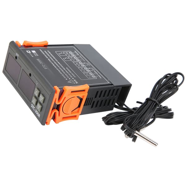STC 3008 Dubbel Display Digital Temperatur Termostat Kontroller med NTC Sensor DC 12V