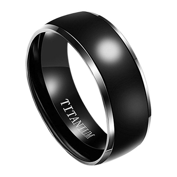 8mm Mænd Ring Brev Poleret Sort Cool Fashion Udseende Finger Ring til bryllup US 10