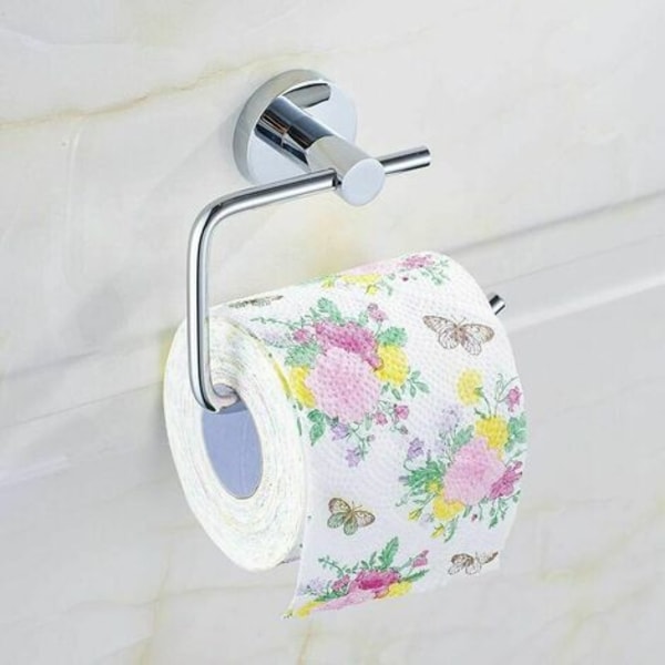Toiletrulleholder til badeværelset Rustfrit stål Vægmonteret toiletpapirholder Cirkelbund Sølv LYCXAMES