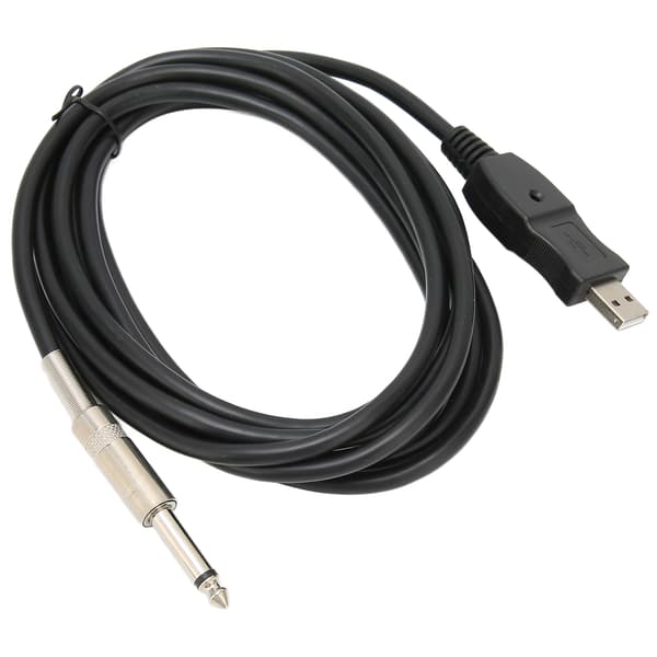 USB Gitarrkabel Hane till 6,35 mm Mono Jack Elektriskt Instrument Inspelning Ljud 3m 9,8ft