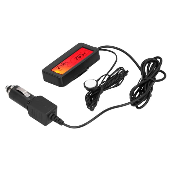 Mini Elektronisk Termometer LCD-skärm DC12V Bil Inomhus Utomhus Röd