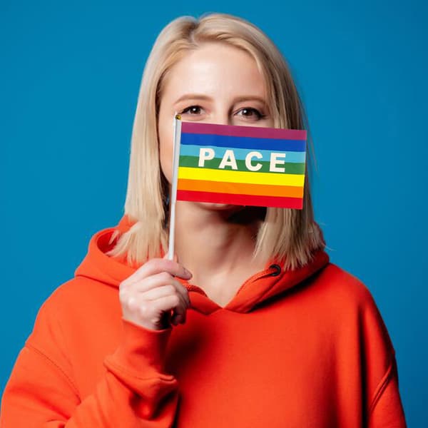 Mini Fredsflagga Regnbåge Pacifist Handhållen Polyester 50 eller 100 Stycken