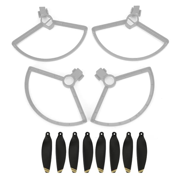 4 stk. Propellerbeskyttere 2 par 4726F Sorte Propeller Passer til MAVIC MINI Drone (Guldkant)