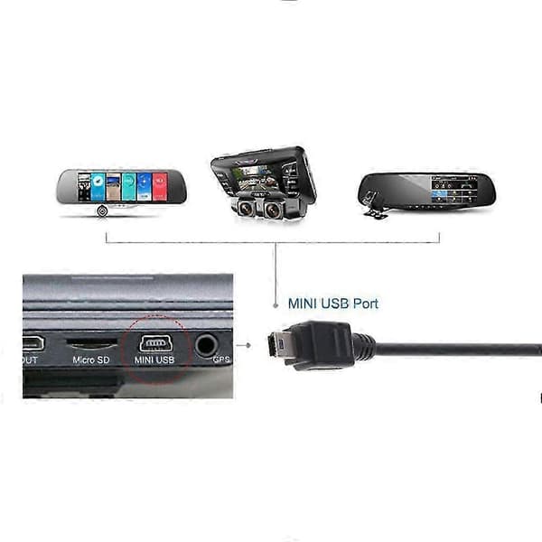 0,8 m Mini USB-kabel USB 2.0 Han A til Mini B 5-bens kabel Opladerledning til GPS, Ny 2026