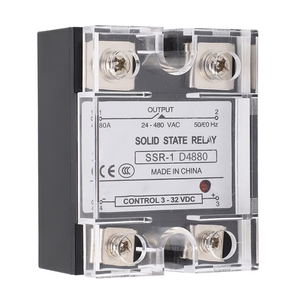 Solid State Relä 80A Snabb Omkoppling Låg Interferens DC till AC SSR Relä 3-32VDC Kontroll 24-480VAC Last