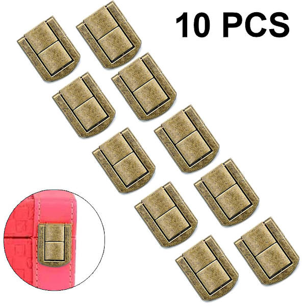 Piao 10 kpl antiikkiset salpapäät koristeelliset vintage lukot ruuveilla, puiselle laatikkosoljelle matkalaukkulle matkalaukkujen solkille case Green Bronze