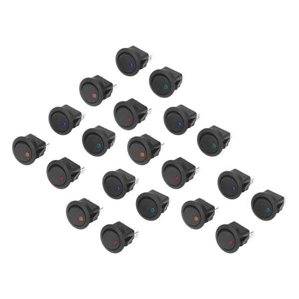 12V LED vippebryter 3-pinners 2-posisjons SPST 20-pakning