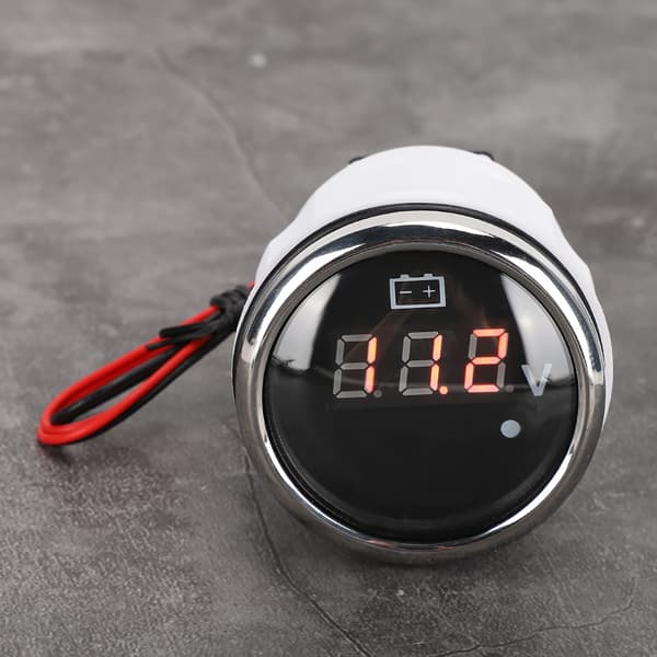 2in Batterispændingsmåler LED Digital Display IP67 Vandtæt Smart Alarm Universal til Båd Auto Sort
