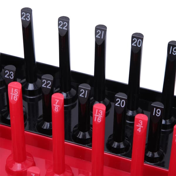 6-delt metrisk tomme pipeholder Organizer Multifunksjonell plast pipeoppbevaringsstativ Rom