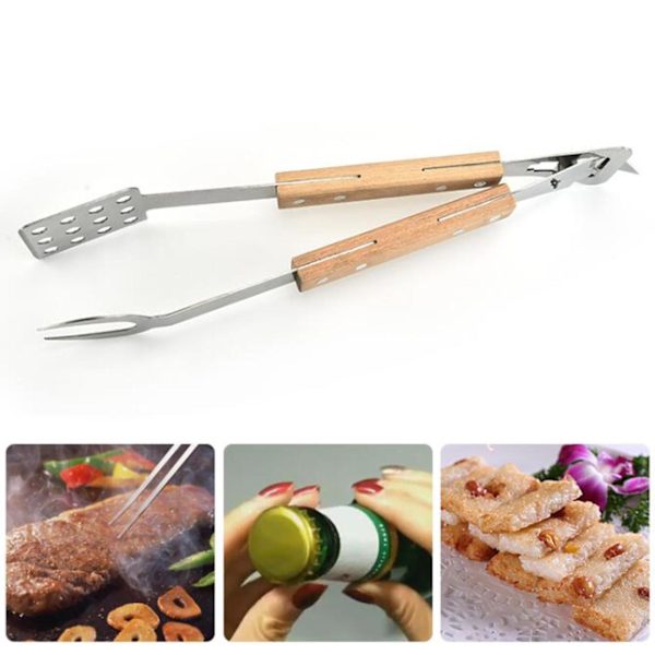 Mattång Livsmedelsklass Avtagbar Värmebeständig Ergonomiskt handtag Bekvämt grepp Anti-sladd Rostfritt stål Grill Matservering Klämma Bakverksklämma Ki