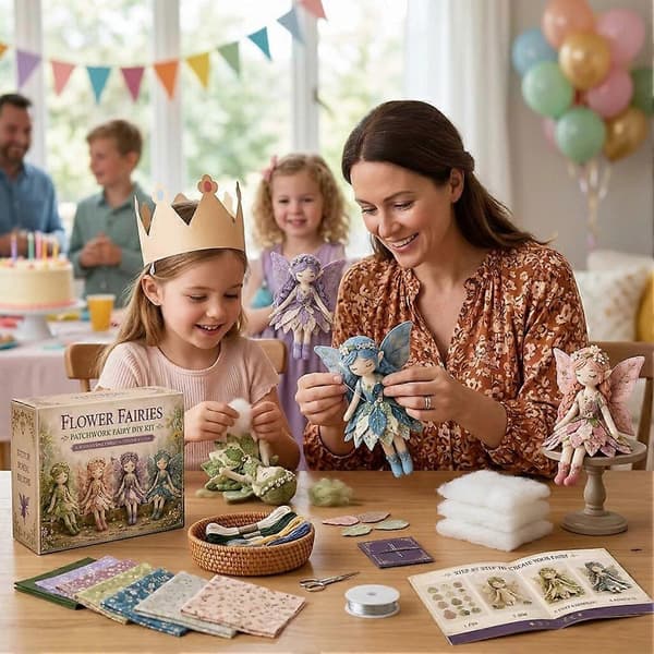 Fairy Patchworks Diy Collection Sjov Blomster-Fe Patchworks Syhåndværkssæt B