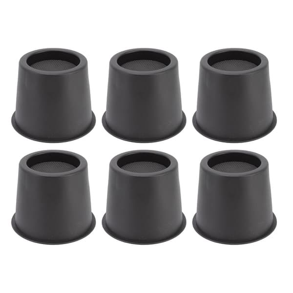 6 Pak Anti Vibrations Sofa Fødder Møbel Riser Pads til Bord Skab Seng 3in Sort Rund