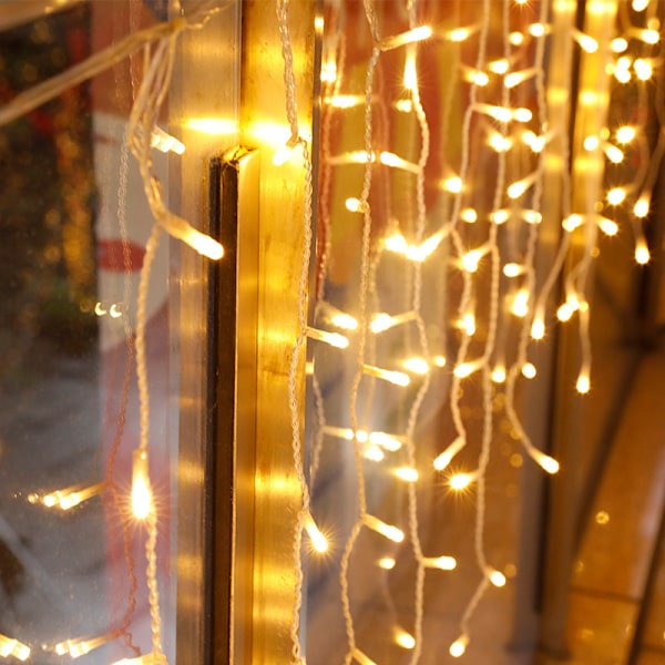 LED stjernegardinlys vandfaldslys, Halloween julebryllup, vinduesbelysning,