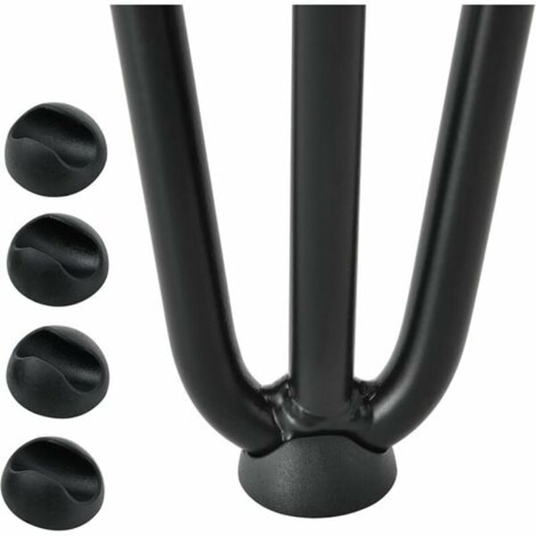 Set med 4 bordsben 10 cm gör-det-själv möbelben för matbord lågt skrivbord svart + benskydd och skruvar