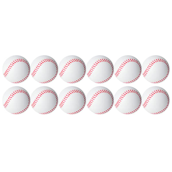 12PCS 6.3CM Barnlekplats Full Core Mjuk EVA Elastisk Boll Minska Tryck Stress Barnleksak Baseboll