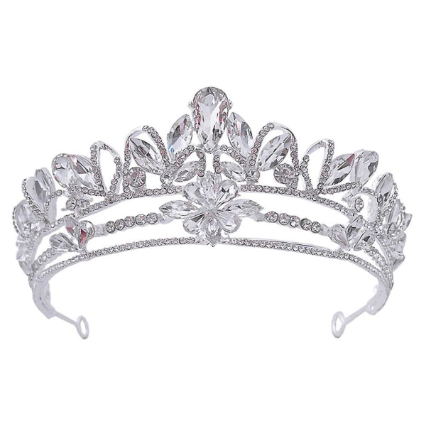 Crystal Bridal Crown Bröllopsklänning Födelsedag Tiara Accessoarer för fotografering