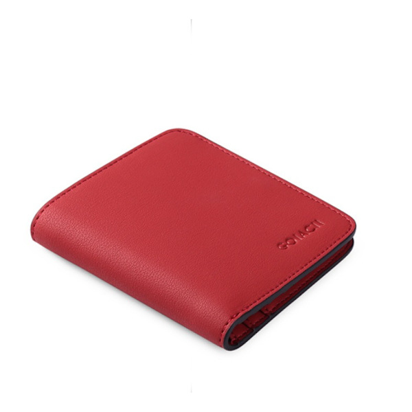 Kvinders Compact Bifold Luxury ægte læder lommepung big red