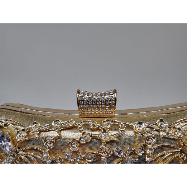 Naisten kristalli-iltalaukku hääkukkaro morsiusjuhlien käsilaukku juhlalaukku A916-1072 Gold