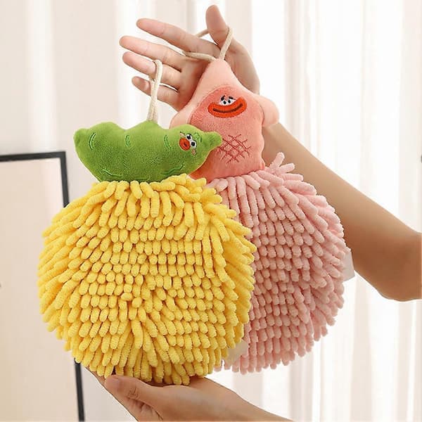 Chenille håndklæder, hurtigtørrende, absorberende, hængende håndklædebold, blødt, fluffy, absorberende mikrofiberhåndklæde Orange