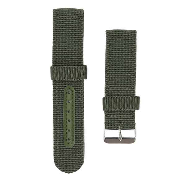 22 mm Lærred Quick Release Udskiftningsurrem Grøn til Mænd og Kvinder