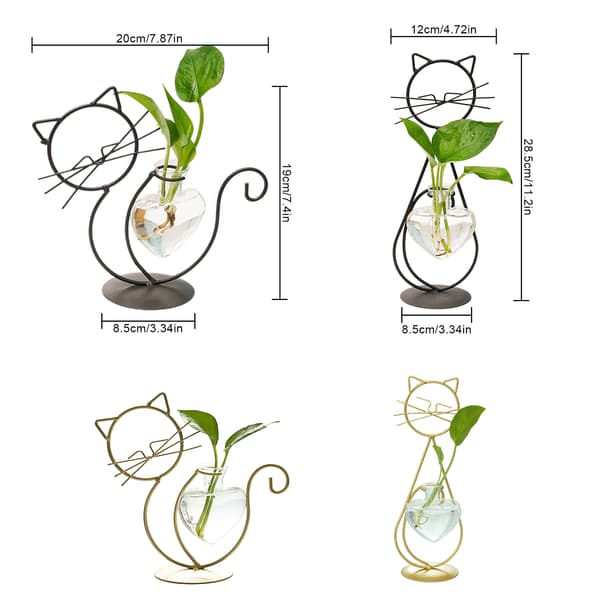 Enkel Kat Jern Blomst Hydroponisk Vase