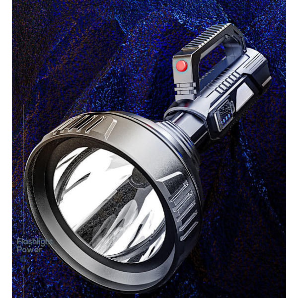 Multifunktions LED-lampa utomhus, starkt USB ljus med lång räckvidd, laddningsbar ficklampa HB789, inbyggt batteri med stor kapacitet + power + USB kanal