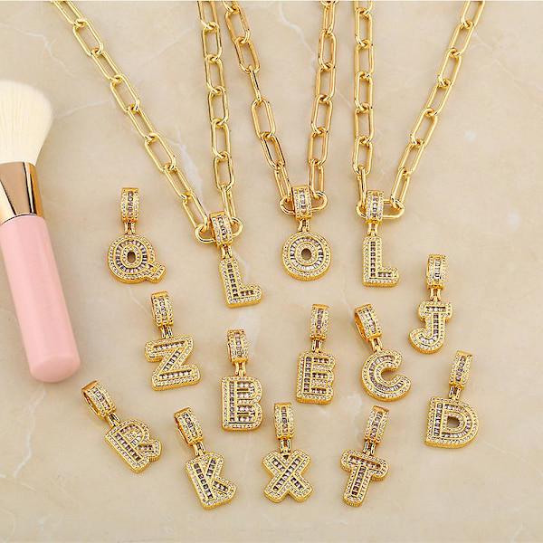 Hängsmycke Vintage Zircon Letter Modesmycken Ac8723 A(excluding chains)