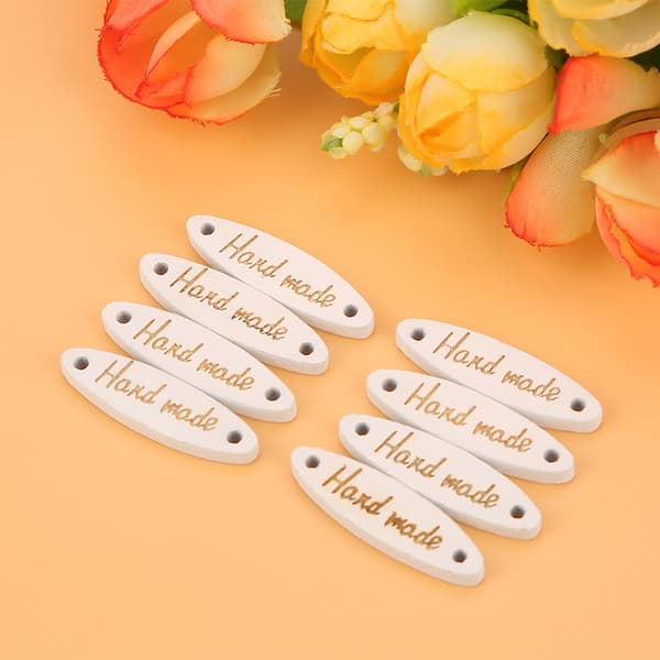 Træknapper med 2 huller - 100 stk, håndlavede, oval form, til syning, gør-det-selv, scrapbooking, håndværk