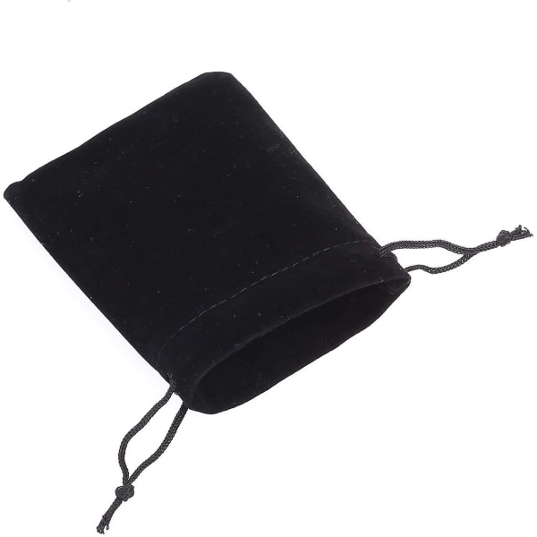 Flannel Snørelomme 10stk, Sort, 9*12cm