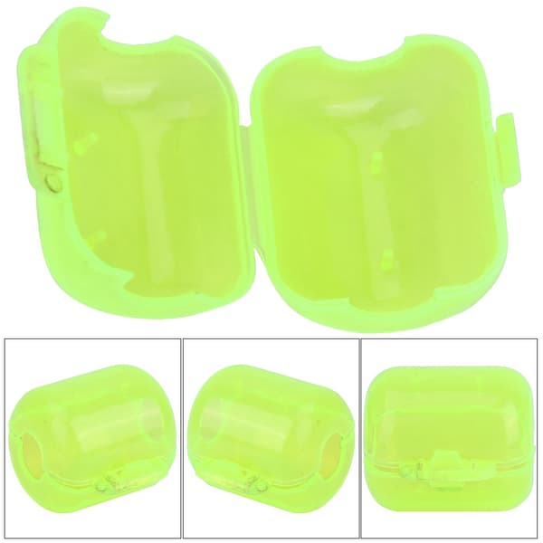 50 st Fluorescerande Gul Plast Bläckfisk Lockbete Krok Box Lås Fiskeutrustning Medium