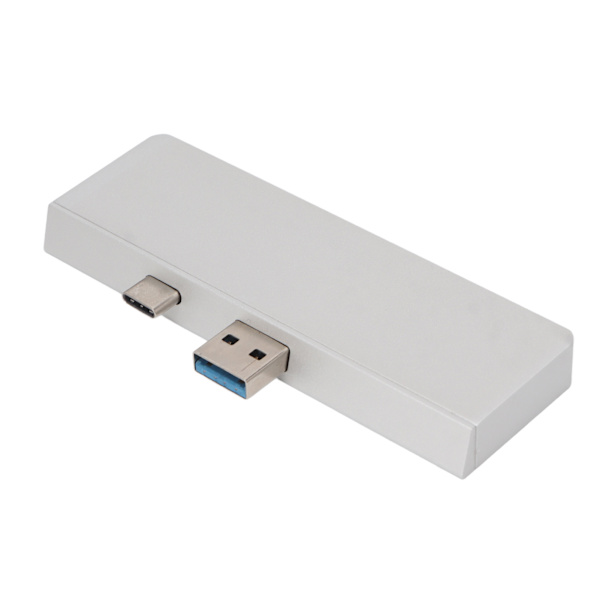 USB C Hub 4K HD Multimedia Interface Dataöverföring Dubbla USB3.0-portar 5 i 2 USB C Hub för Surface Pro 7 Silver