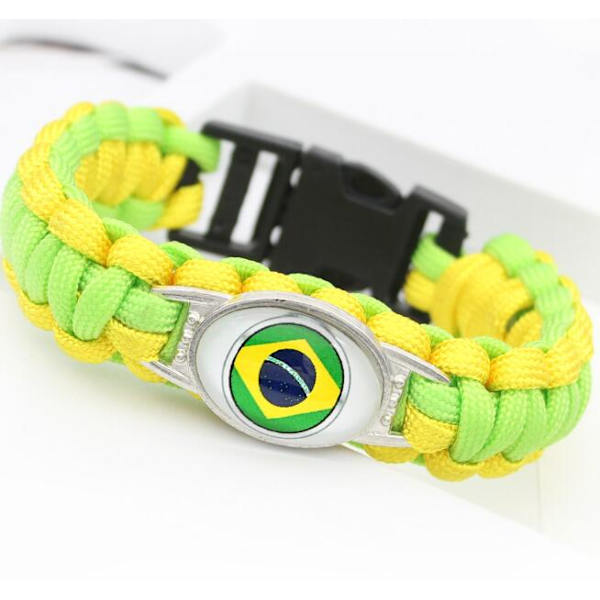 World Cup Rannekoru Paracord-punottu rannekoru (D8834-Brasilia)