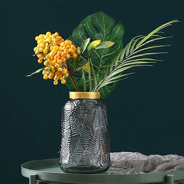Lyxiga lätta enkla glasblomvaser Transparent grön växt hydroponisk utrustning heminredning White
