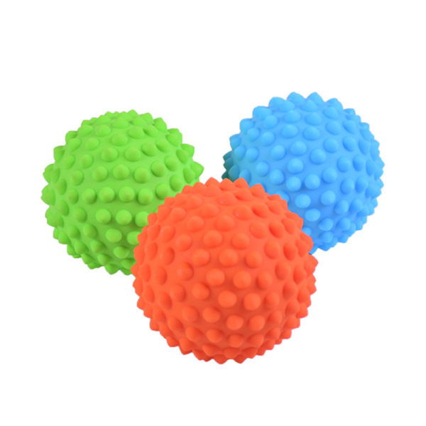 9 cm fasciebold, peak fasciabold, yogabold fitnessbold, store lige meridianbuler for at stimulere sål og nakke (orange, blød),