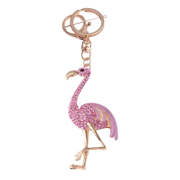 Lavendel Flamingo Design Nyckelringar Strass Nyckelringar Hänge Mode Nyckelhållare Hantverk Hängande Ornament Present