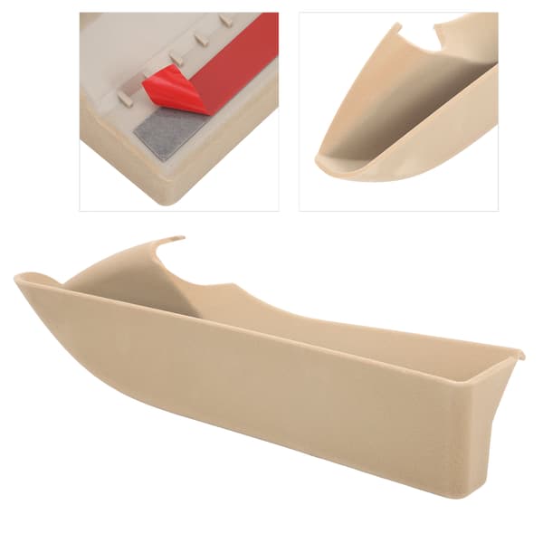 Gearshift Side Storage Box Console Armrest Organizer i Svedeskind Beige Passer til Porsche Cayenne 2018‑2020