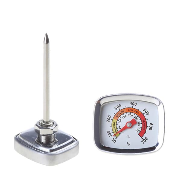 BBQ Termometer Måler Kulgrill Pit Ryger Temp Måler Grill Termometer Rustfrit Stål Temp Måleværktøj Hvid White